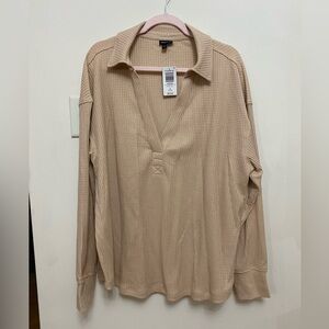 Torrid Waffle Collared Drop Shoulder Top